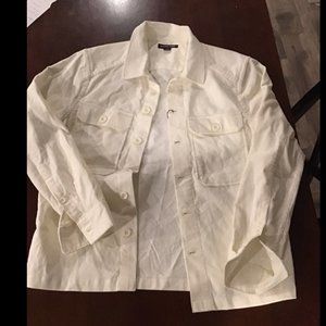 MICHAEL KORS MENS HEAVY IVORY BUTTON UP